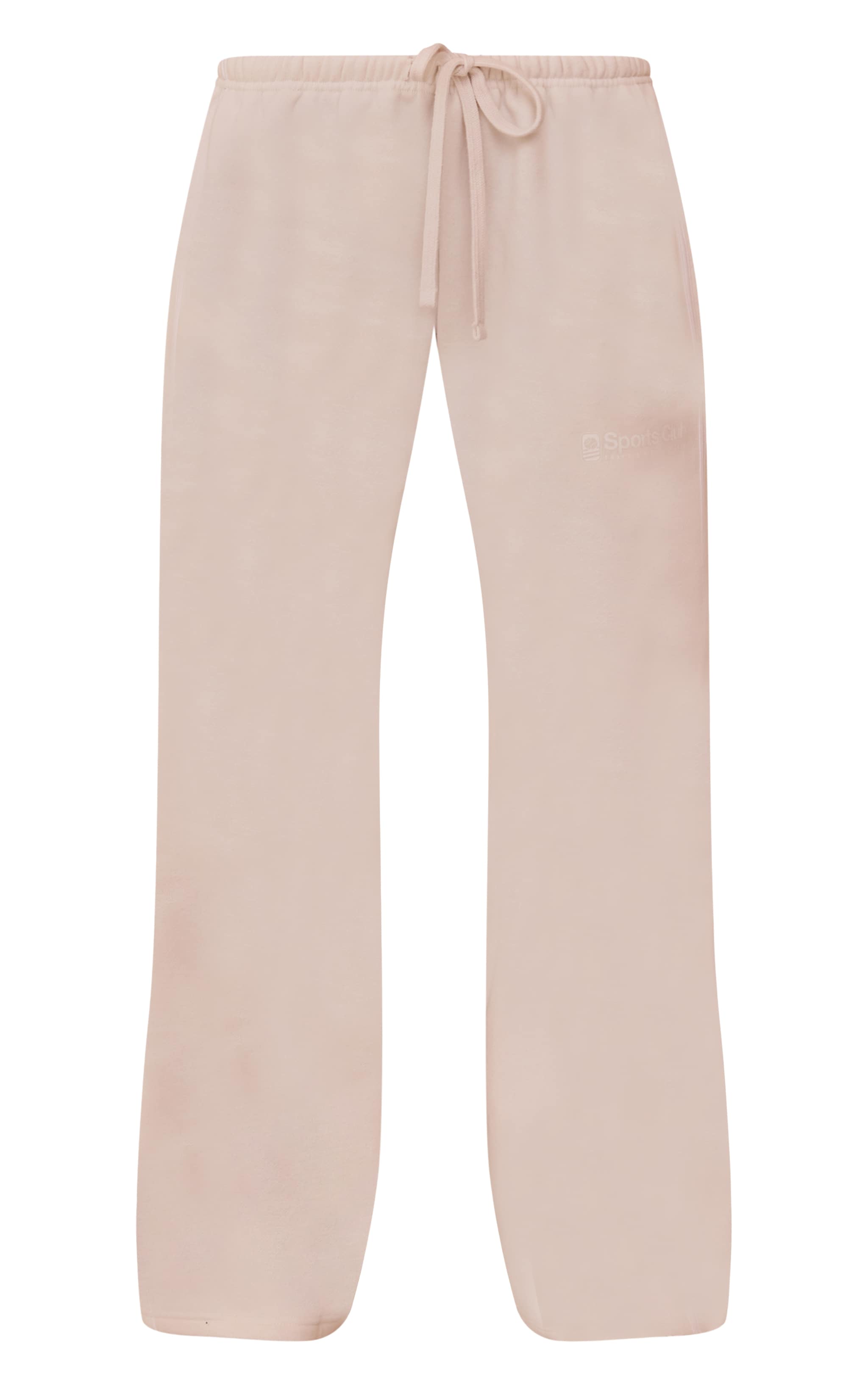 Cream Sports Club Print Wide Leg Sweatpants image 5