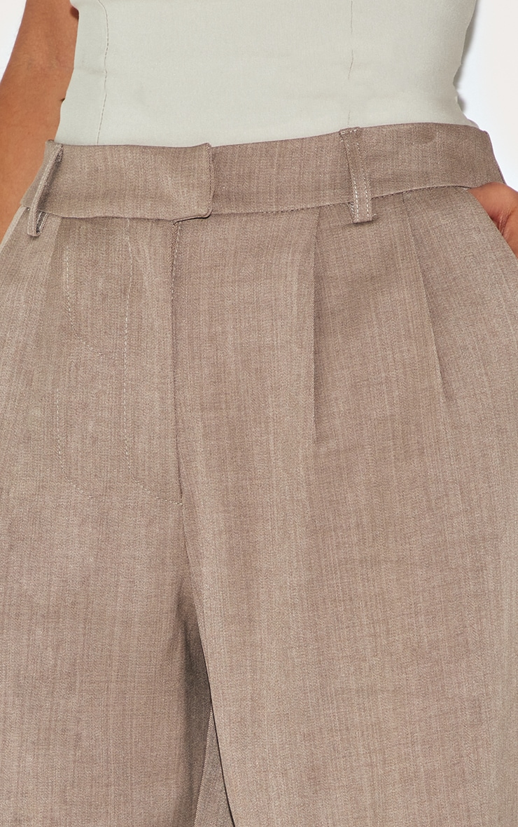 Petite Taupe Wide Leg Tailored Pants image 4