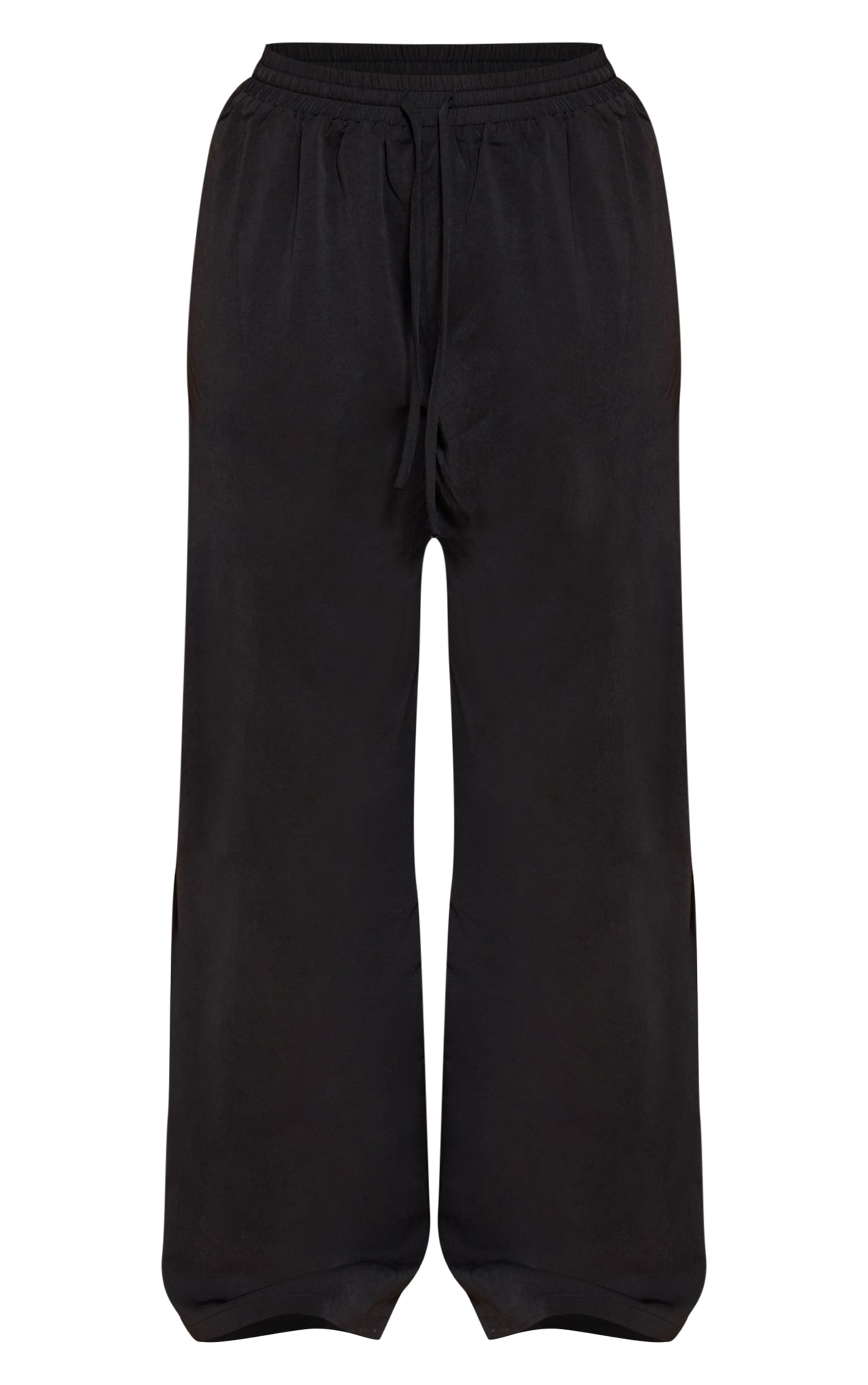 Shape Black Hammered Satin Elasticated Waist Wide Leg Pants image 5