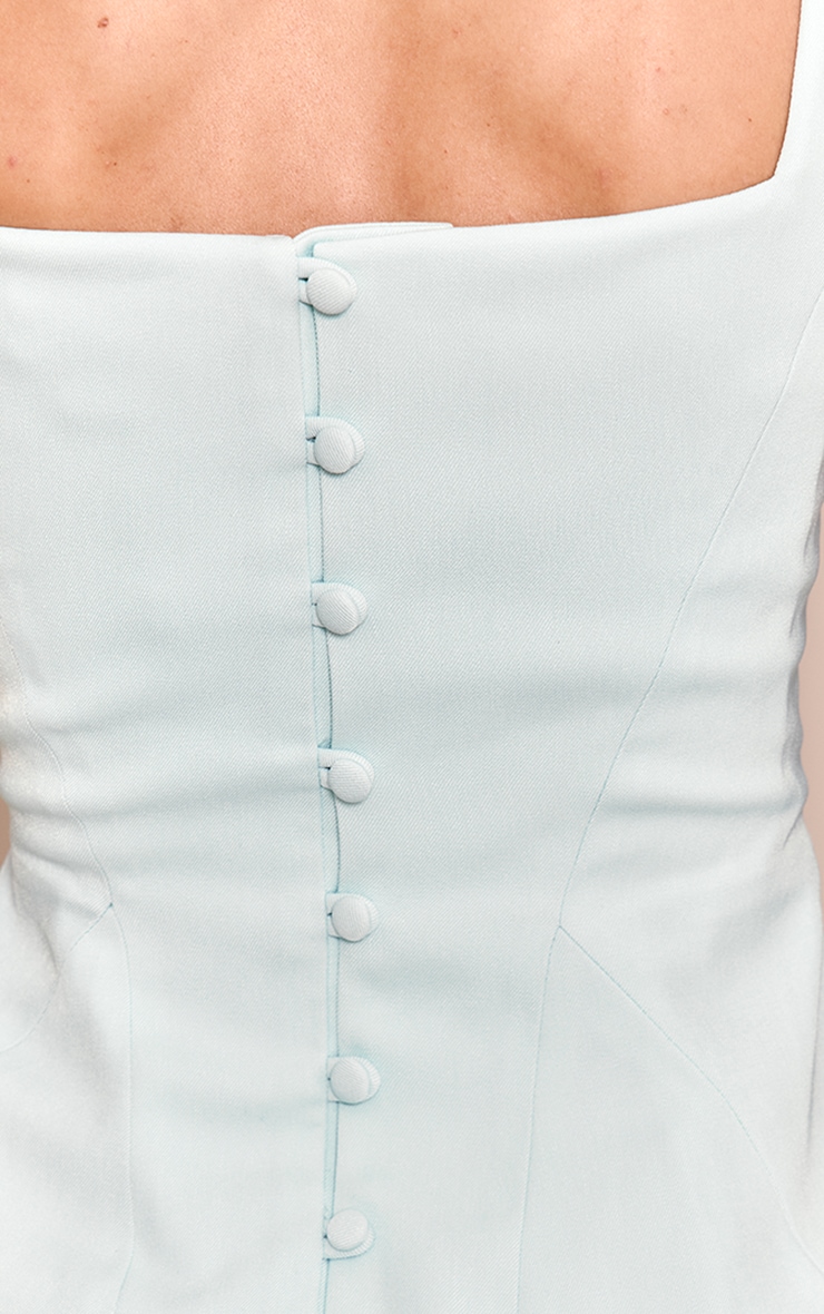 Robe de tailleur trapèze deluxe menthe glacier à détail noeud image 4