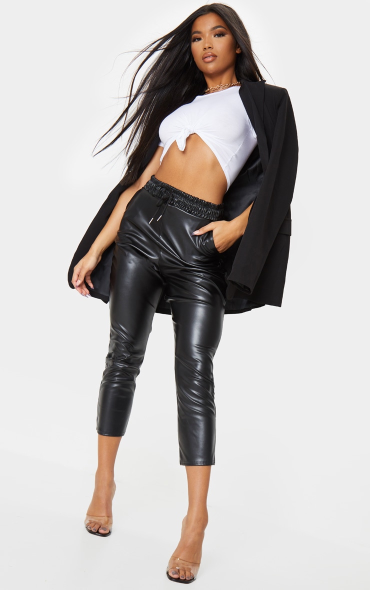 Black PU Jogger