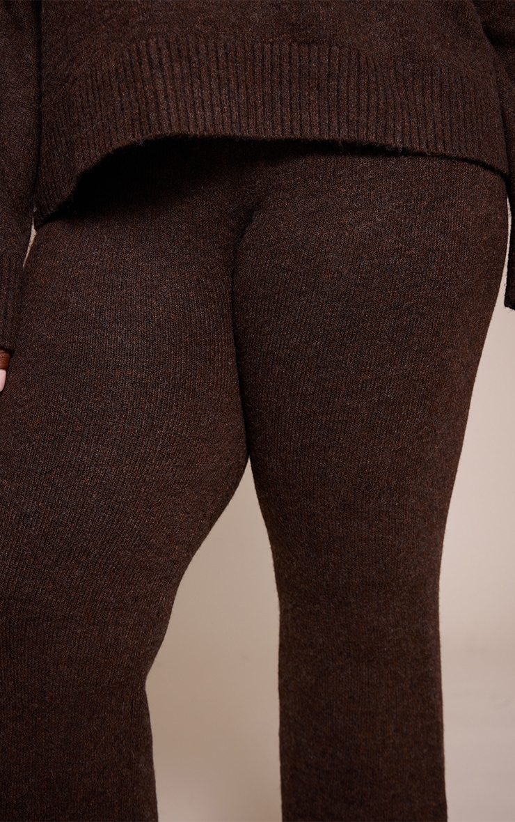 Plus Chocolate Wide Leg Knitted Pants image 4