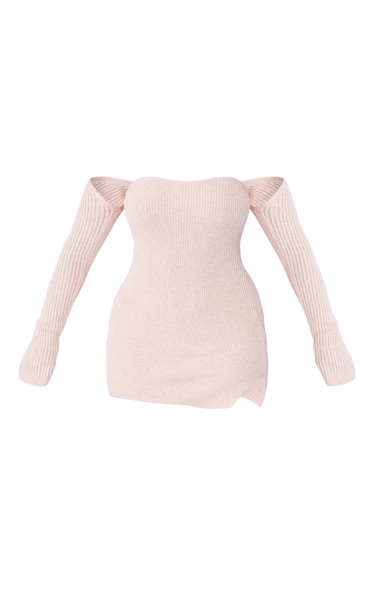 Shape Stone Knit Bardot Sleeve Bodycon Dress image 5