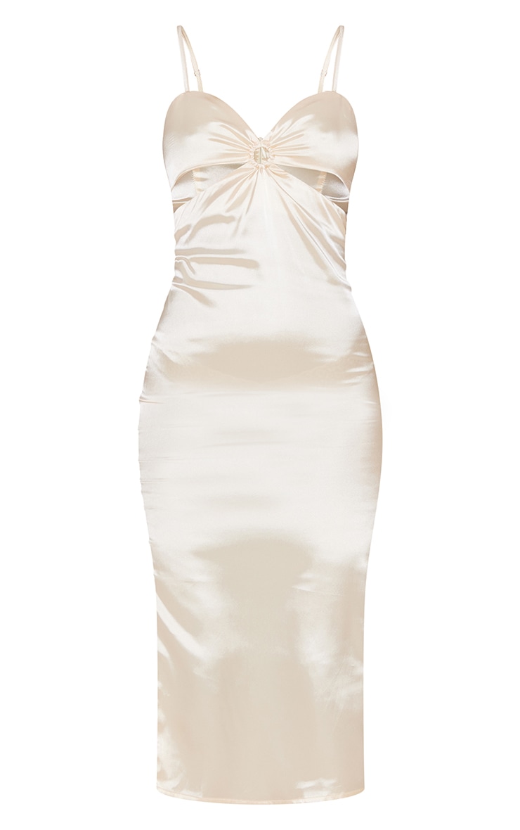 Flared Sleeve Pretty Little Thing Champagne Dress NWT Pretty Little Thing  Women's US Champagne Satin Ring