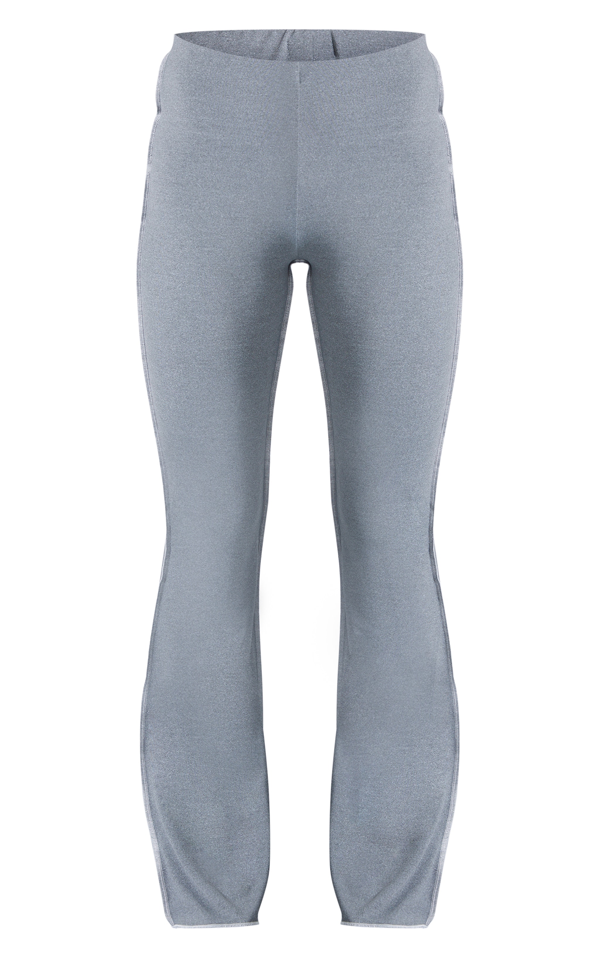 Charcoal Seam Detail Mid Rise Skinny Flared Trousers image 5