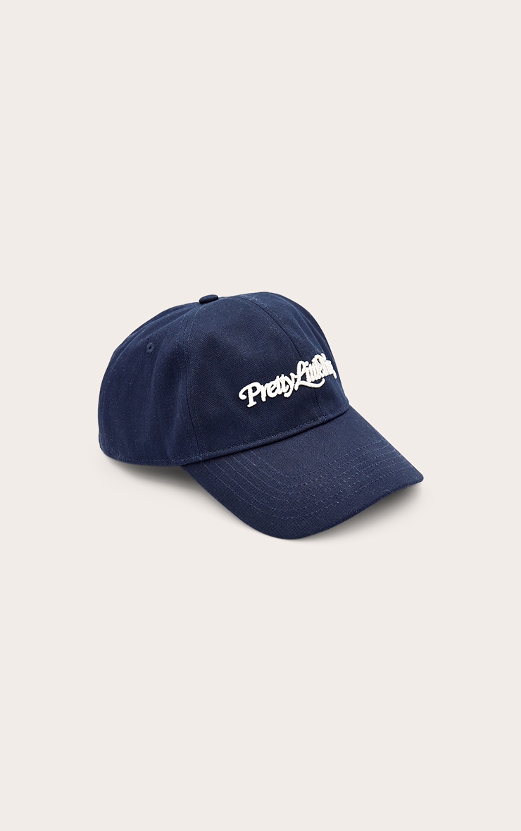 Pretty Little Thing Cream Embroidered Navy Cap image 3