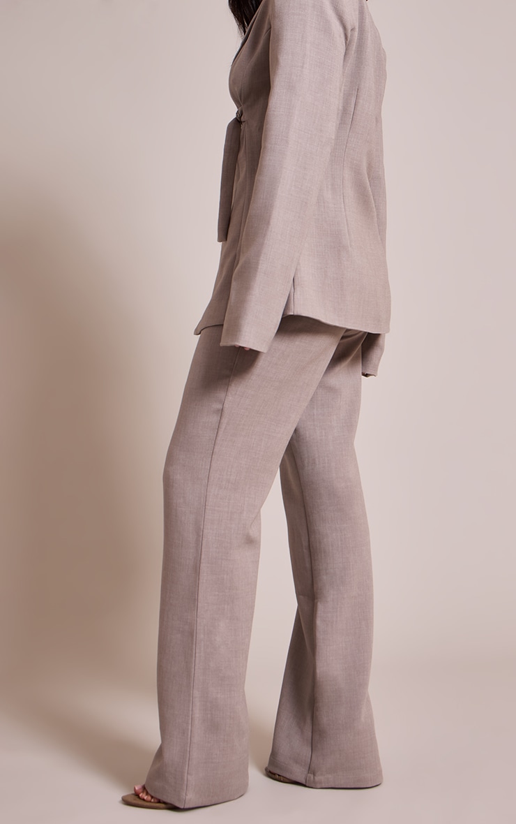 Petite Ash Grey Wide Leg Tailored Pants image 3