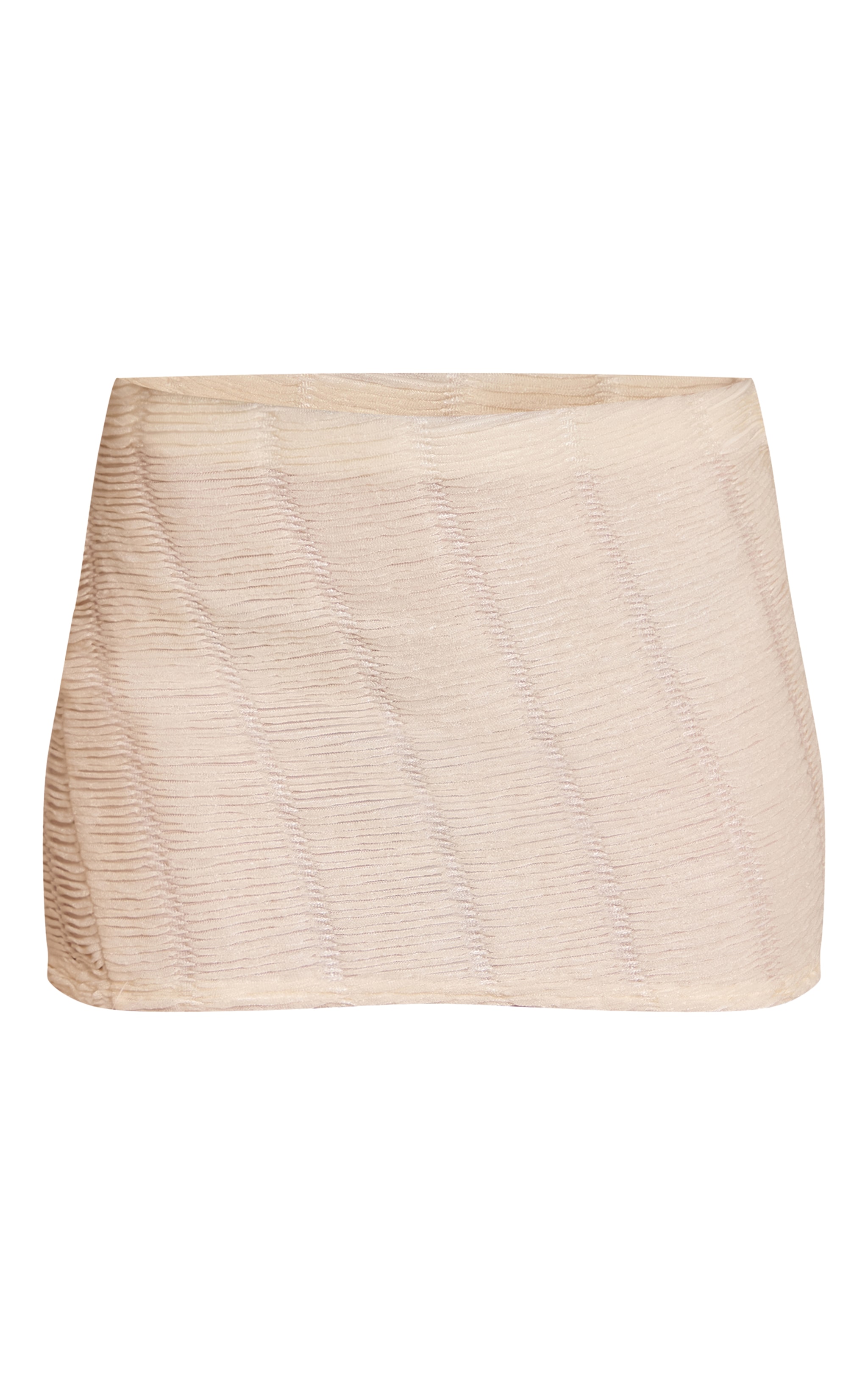 Cream Textured Jersey Mini Skirt  image 6