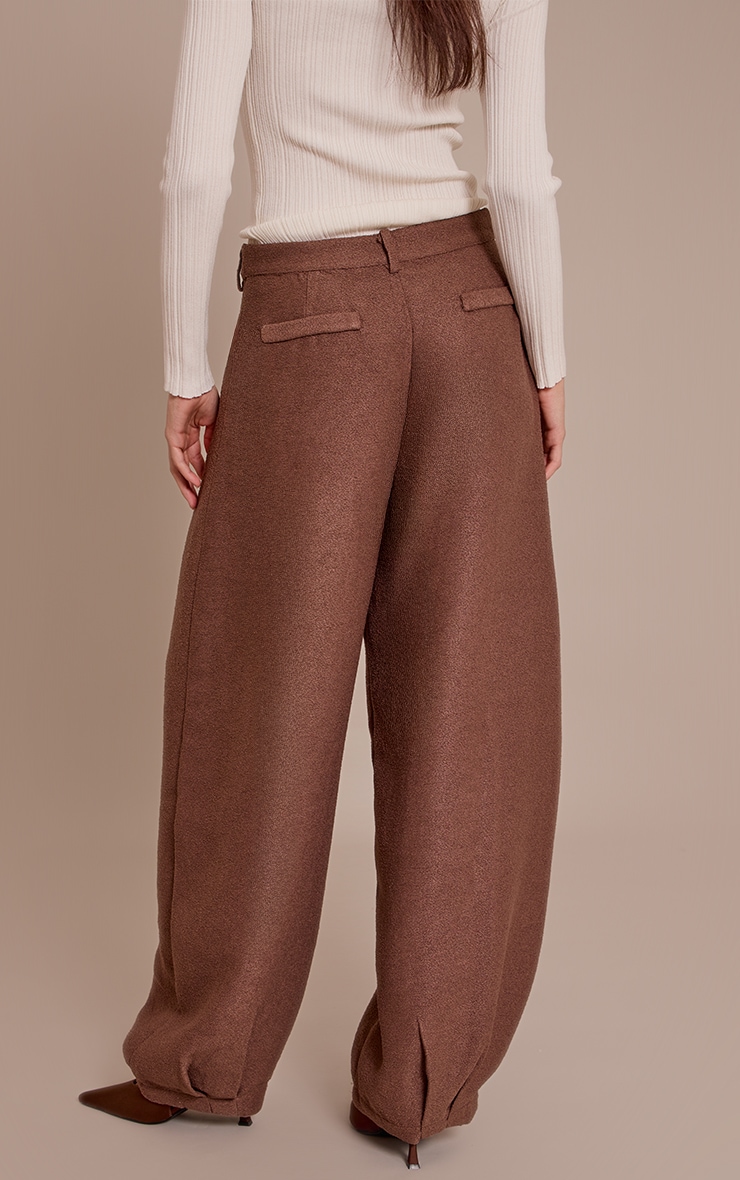 Chocolate Boucle Textured Balloon Pants image 3