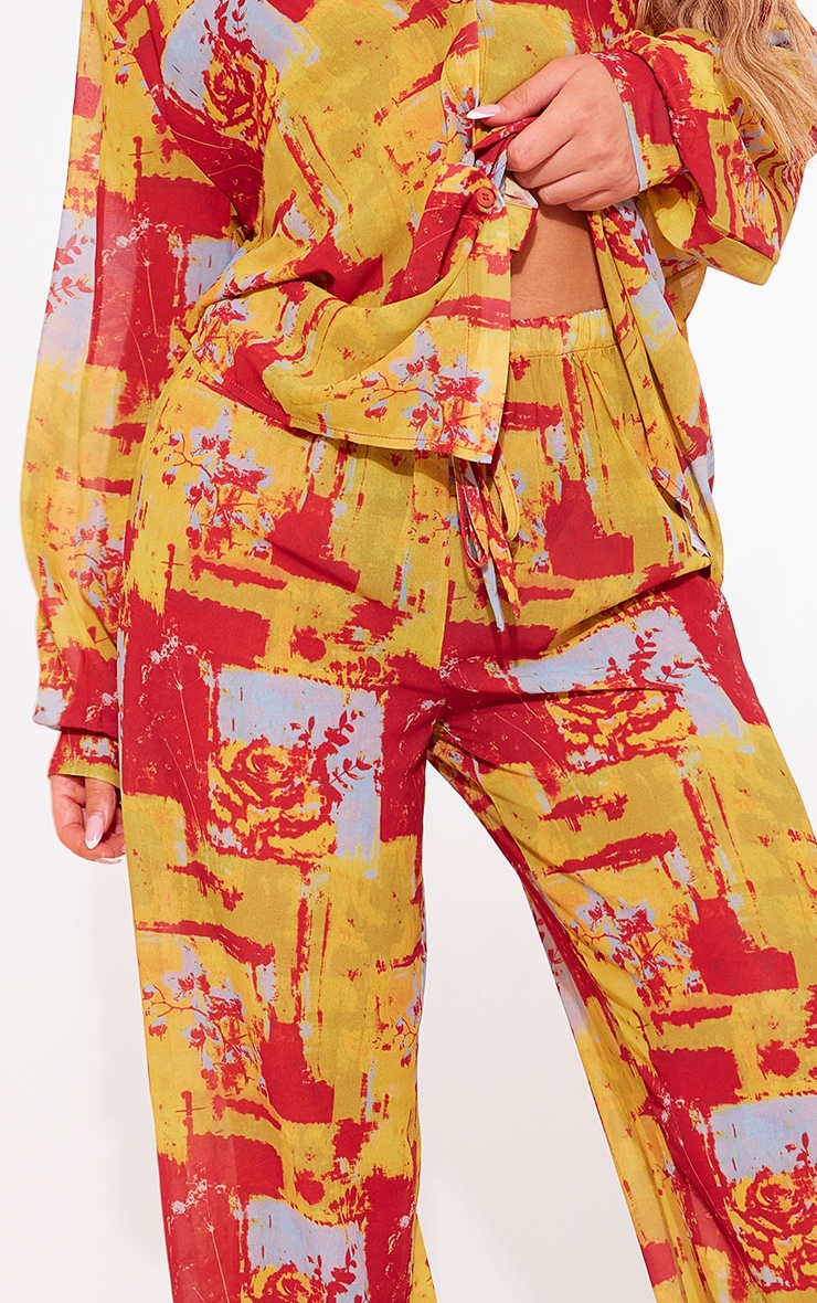 Multi Abstract Print Beach Trousers image 4