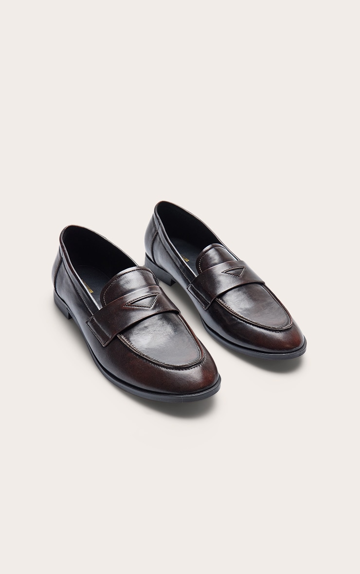 Mocassins en PU bordeaux effet brûlé image 3