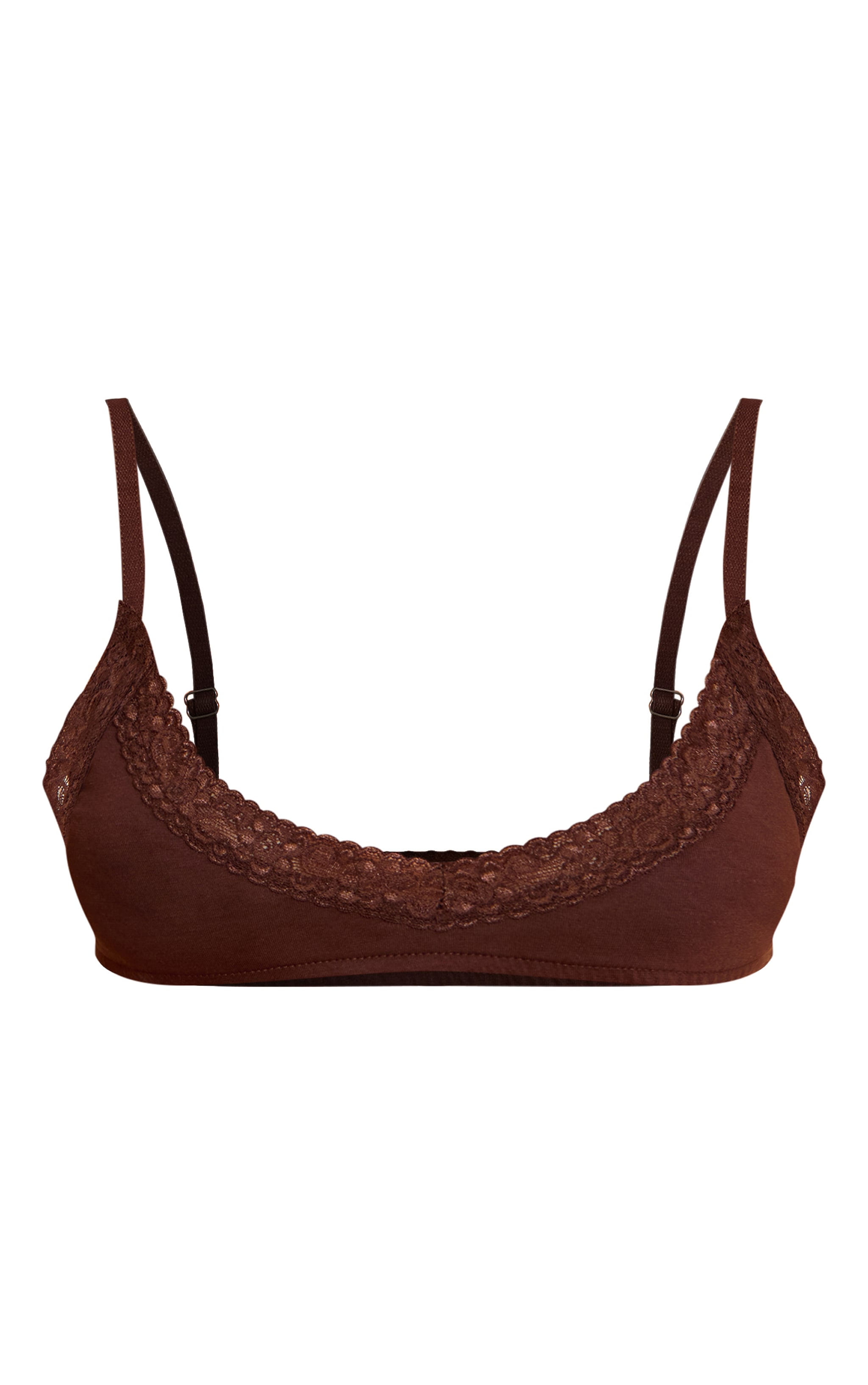 Soutien-gorge triangle chocolat à bordures en dentelle image 5