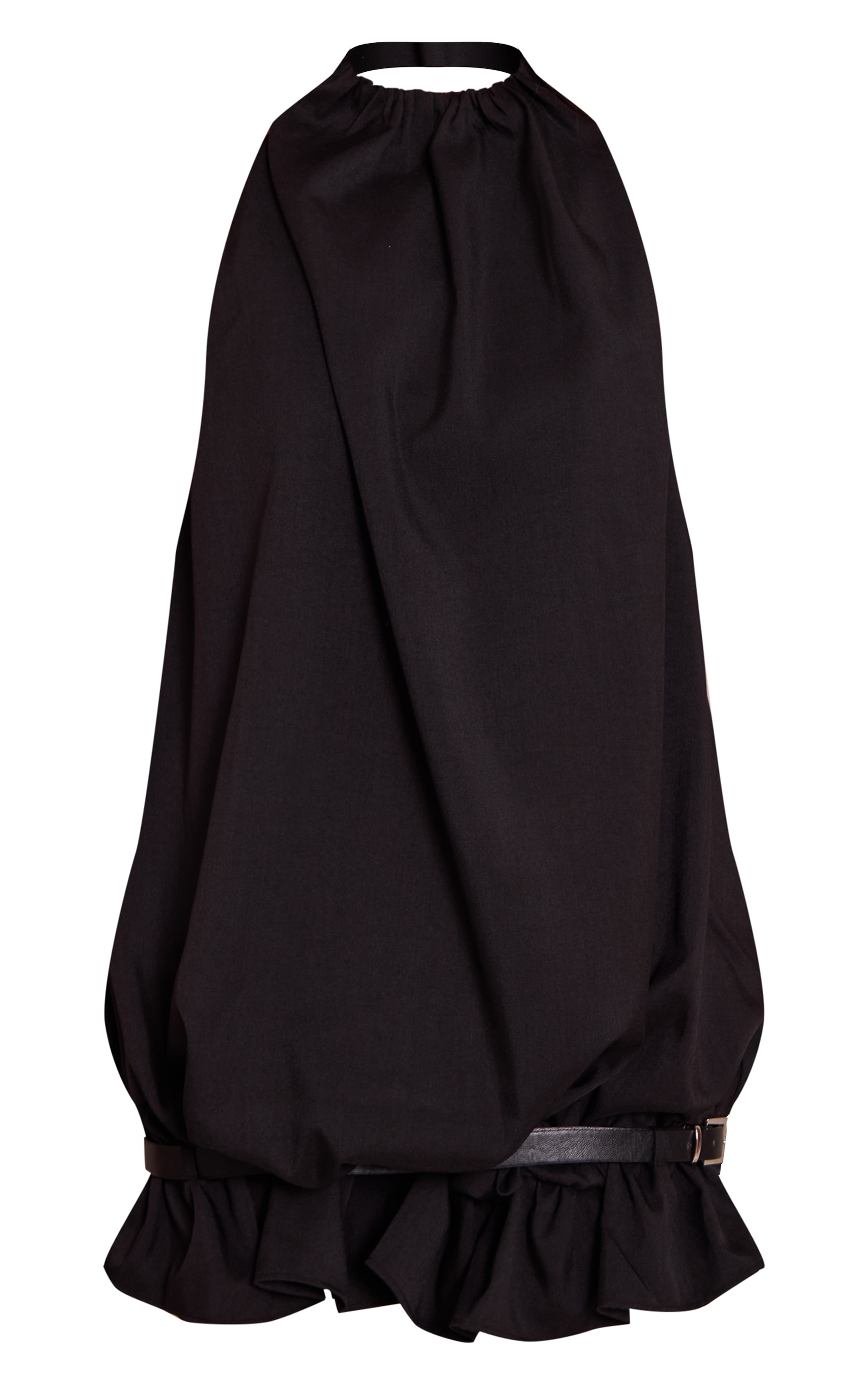 Black Puffball Belted Dress image 5