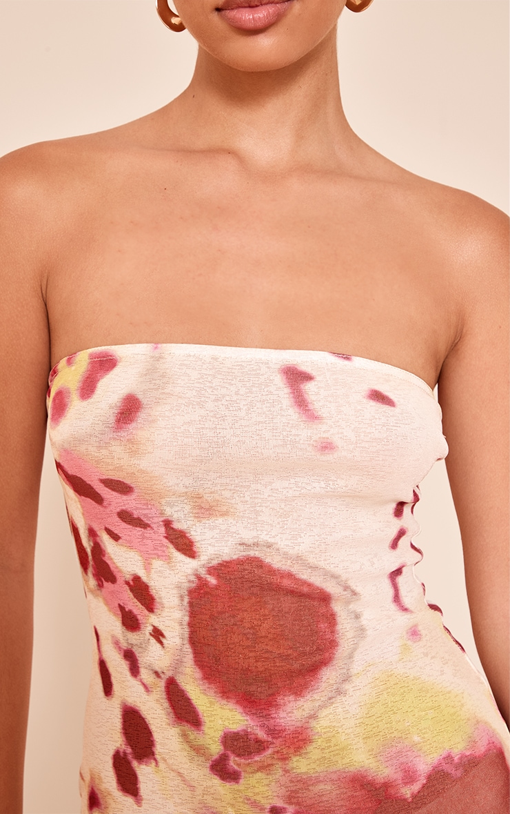 Robe bustier longue texturée imprimé multicolore image 4