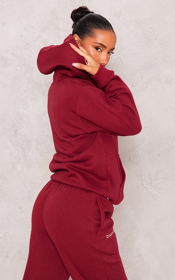 Plt Cherry Red Logo Est 2012 Oversized Hoodie PrettyLittleThing