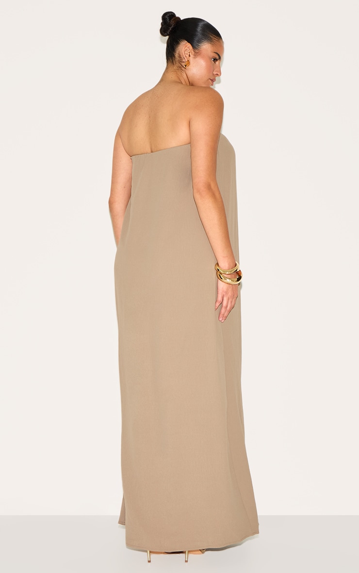 Plus Mushroom Floaty Woven Bandeau Maxi Dress image 2