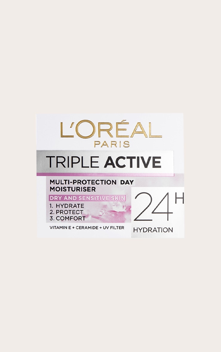 L'Oreal Paris Triple Active Day Moisturiser Dry and Sensitive Skin 50ml image 2
