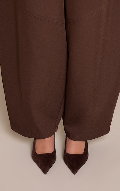 Chocolate Faux Suede Point Toe Heeled Sling Back