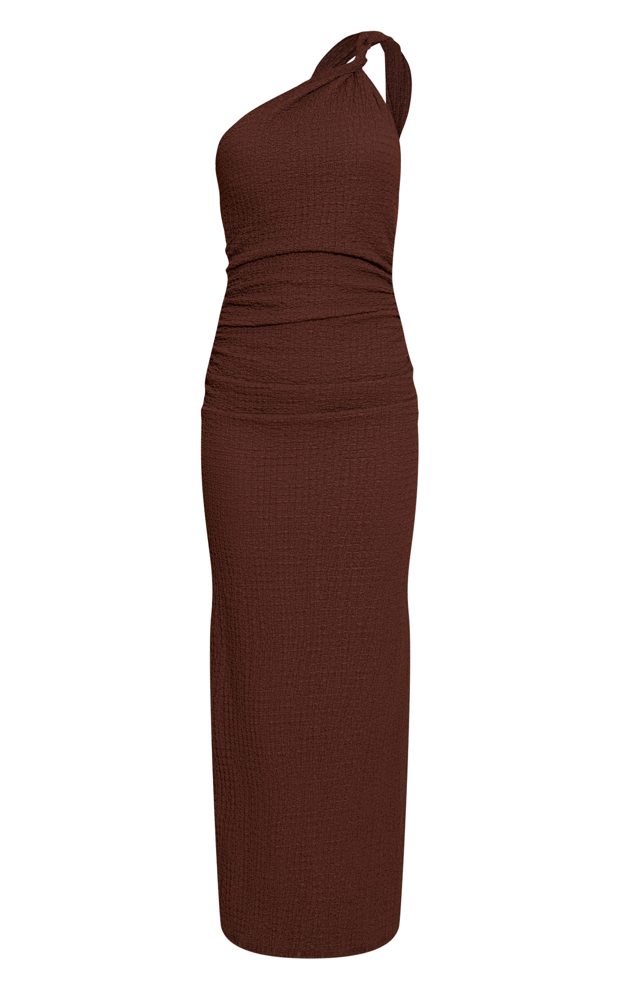 Chocolate Textured Twist Detail Maxi Dress image 5