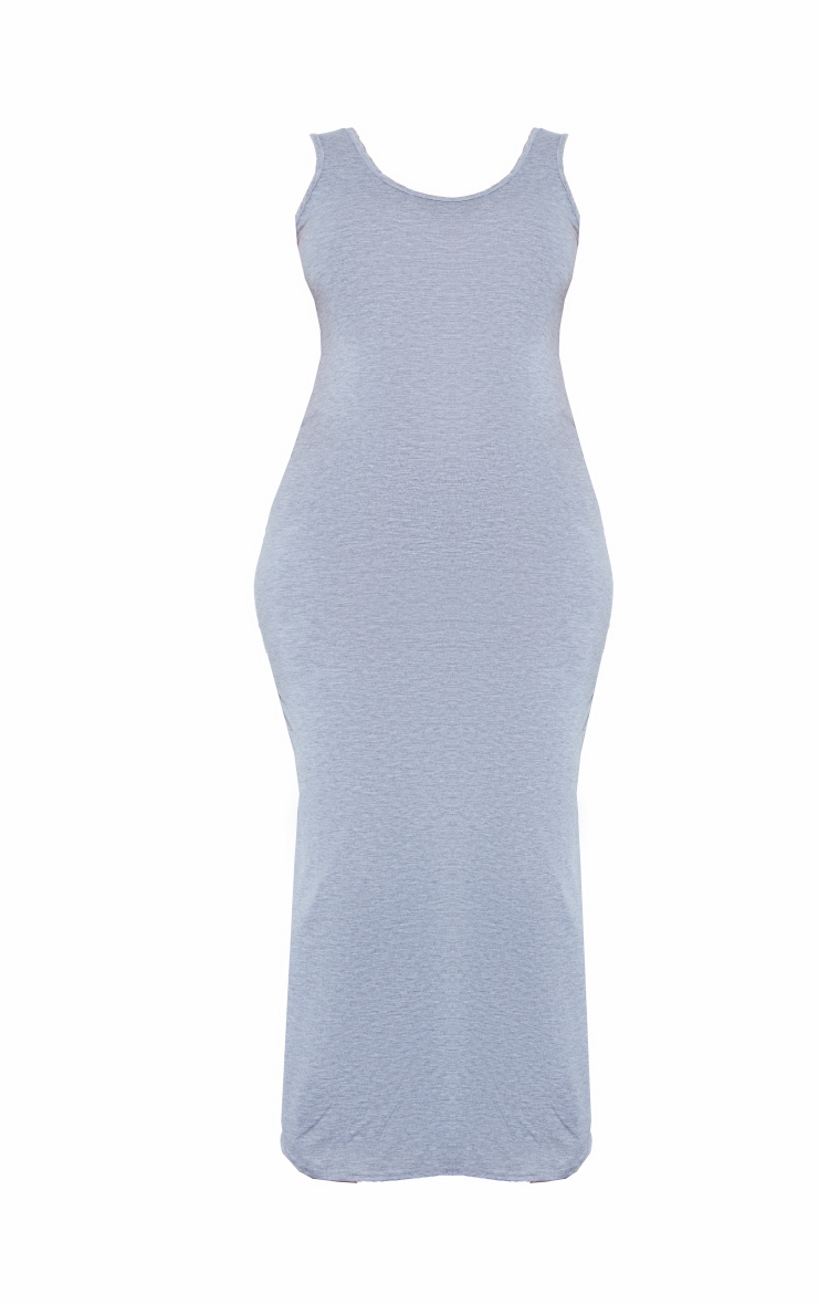 Maternity Grey Marl Scoop Neck Maxi Dress image 5