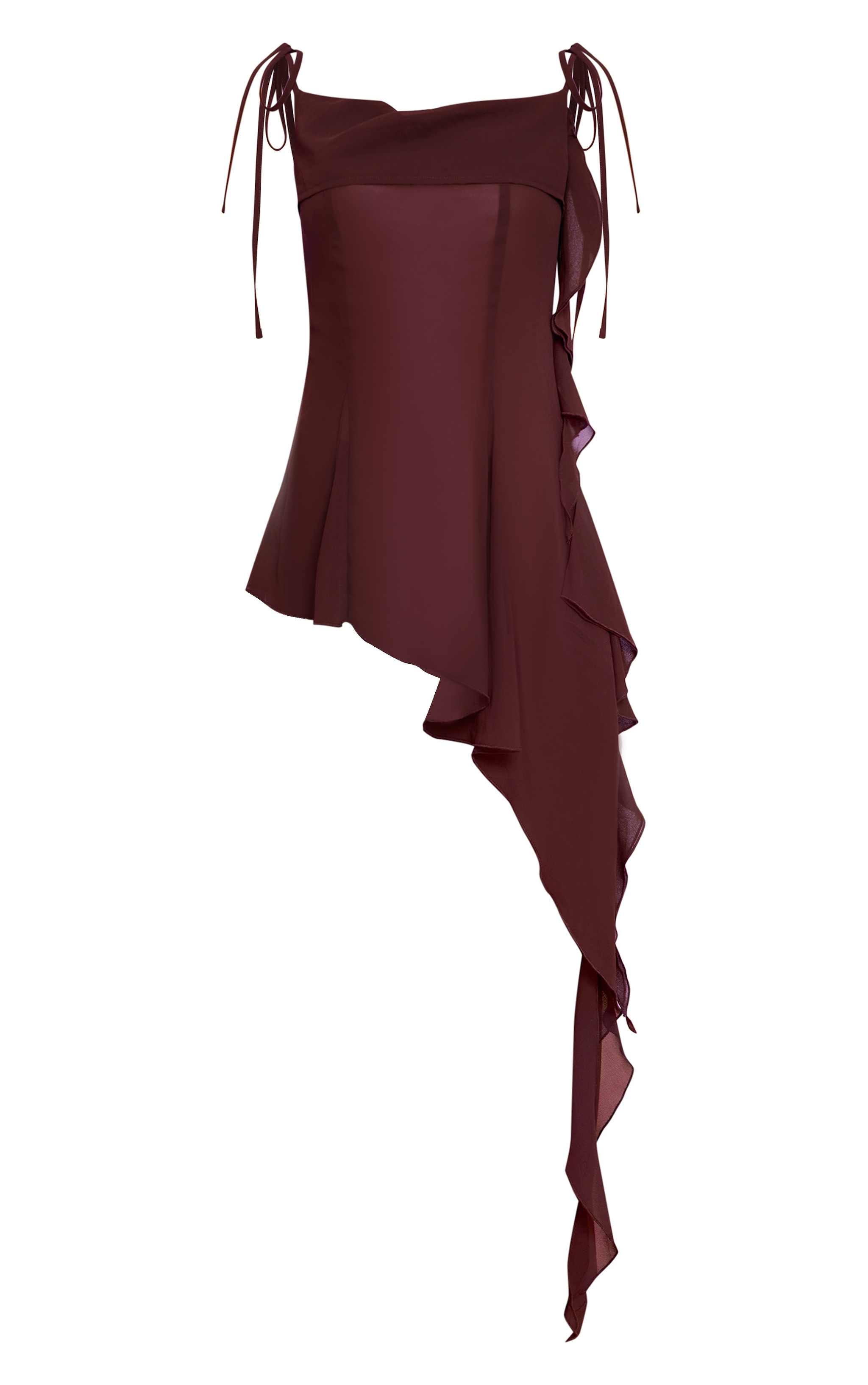  Plum Chiffon Frill Cami Top image 5