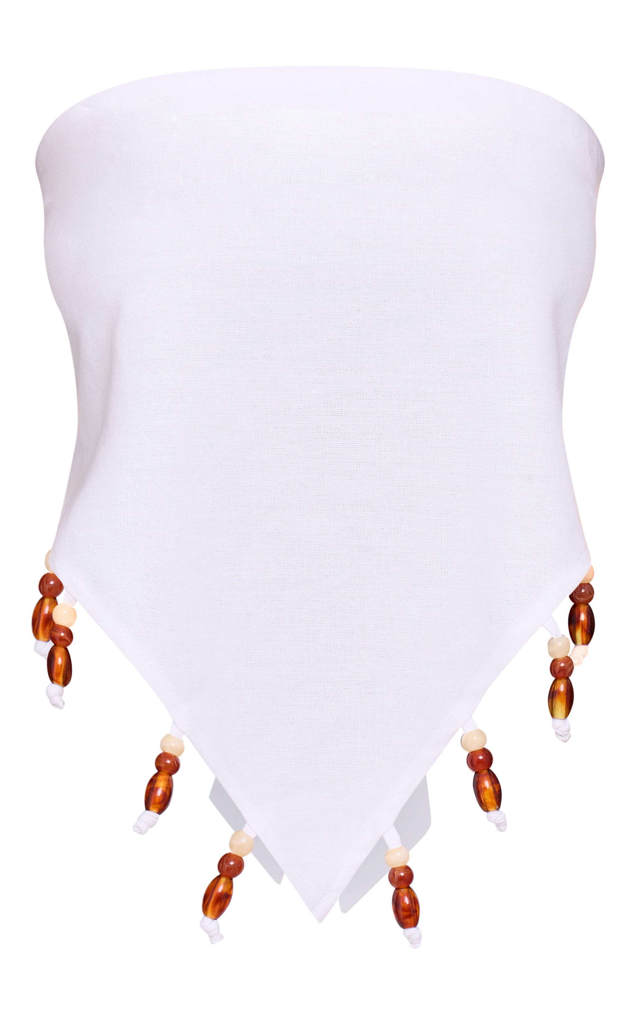 White Beaded Pointed Bandeau image 5