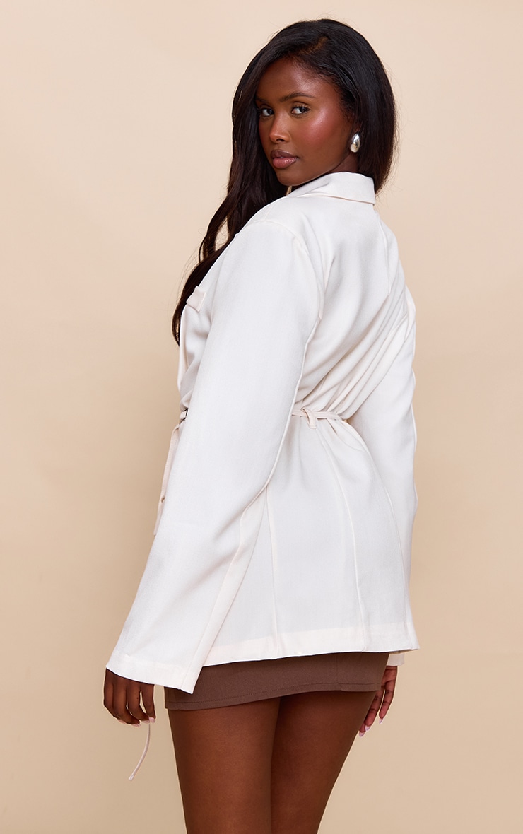 Ecru Belt Detail Blazer image 2