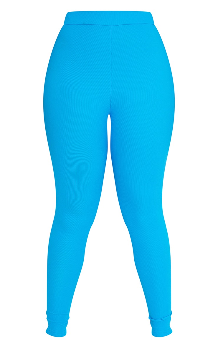 Bright Blue Power Stretch Rib Leggings image 5