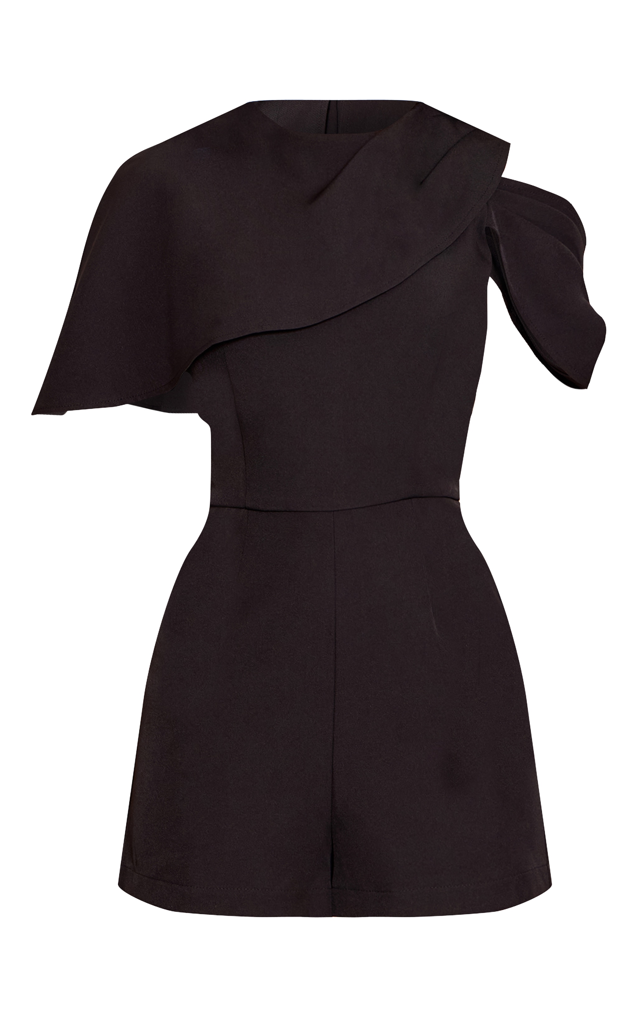 Black Tailored Short Sleeve Playsuit image 5