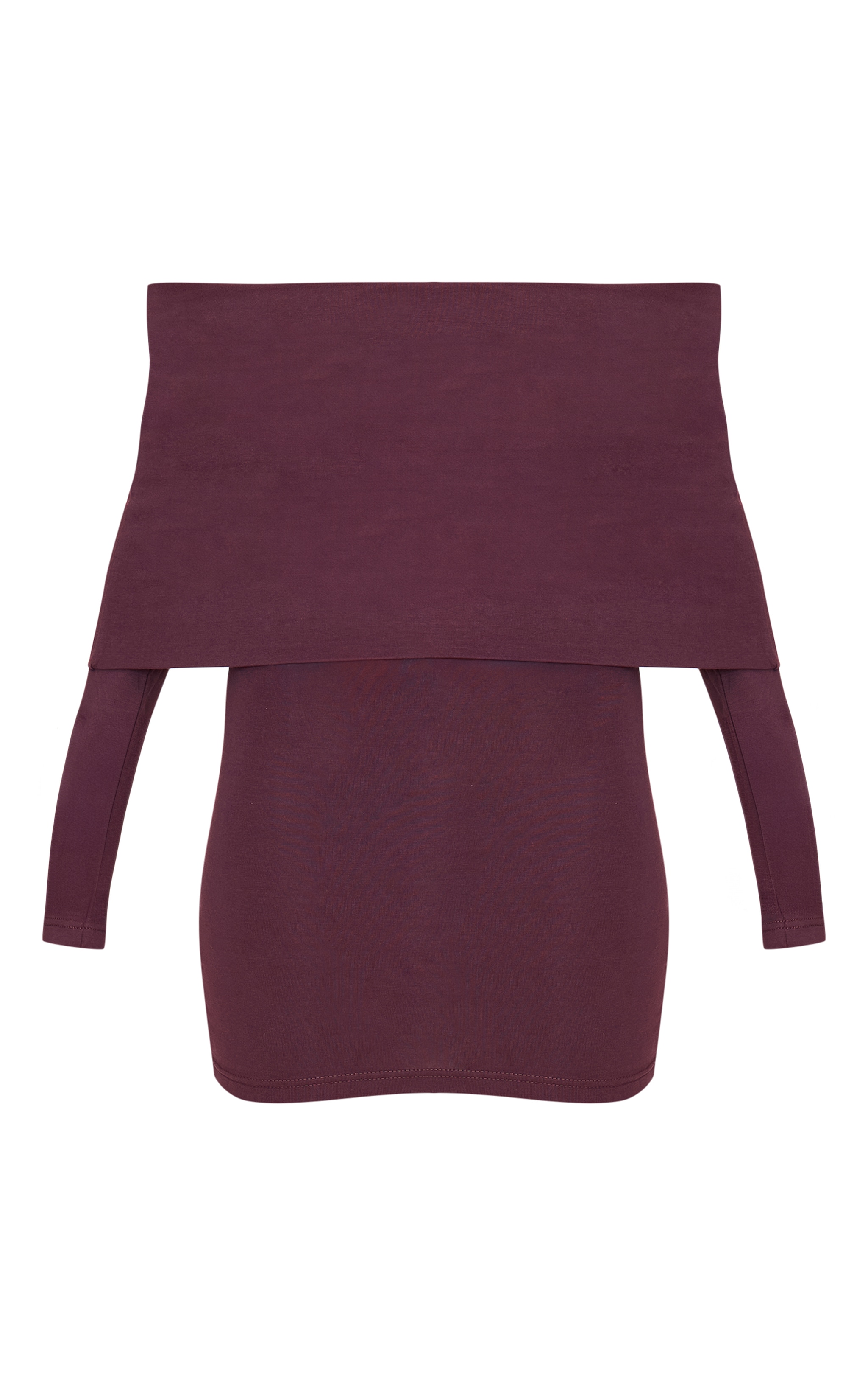 Plum Cotton Super Oversized Bardot Mini Dress image 5