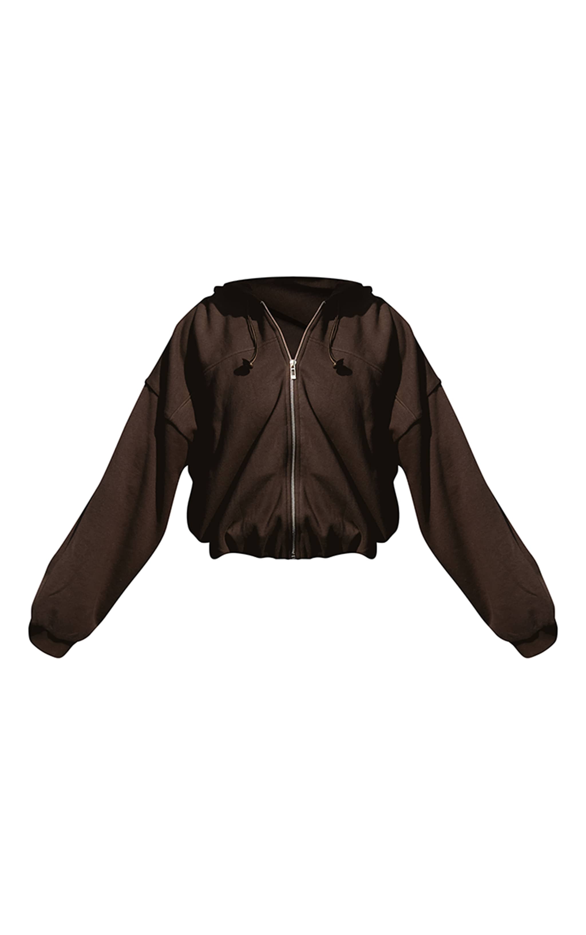 Chocolate Loopback Elasticated Waist Zip Hoodie image 5