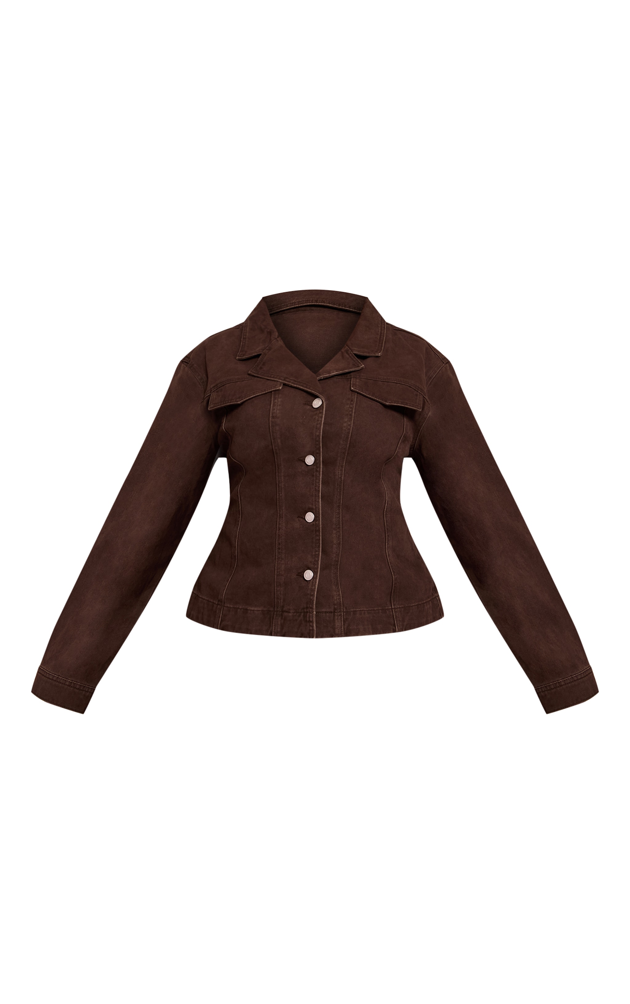 Plus Dark Chocolate Cinched Waist Denim Blazer image 5