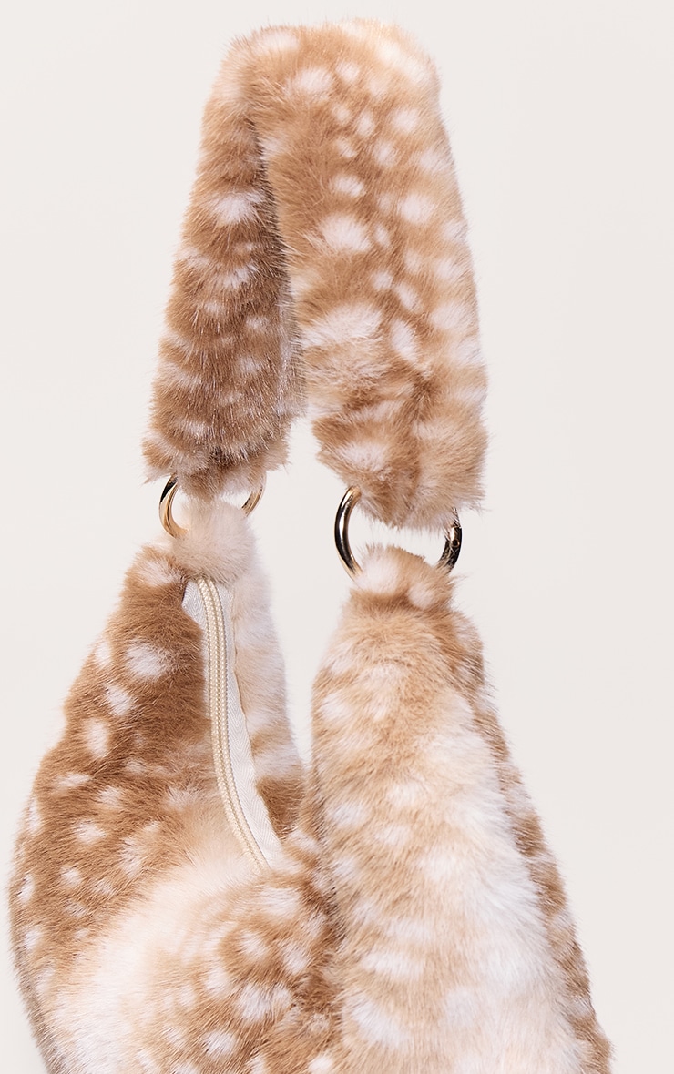 Deer Faux Fur Zipped Shoulder Bag image 4