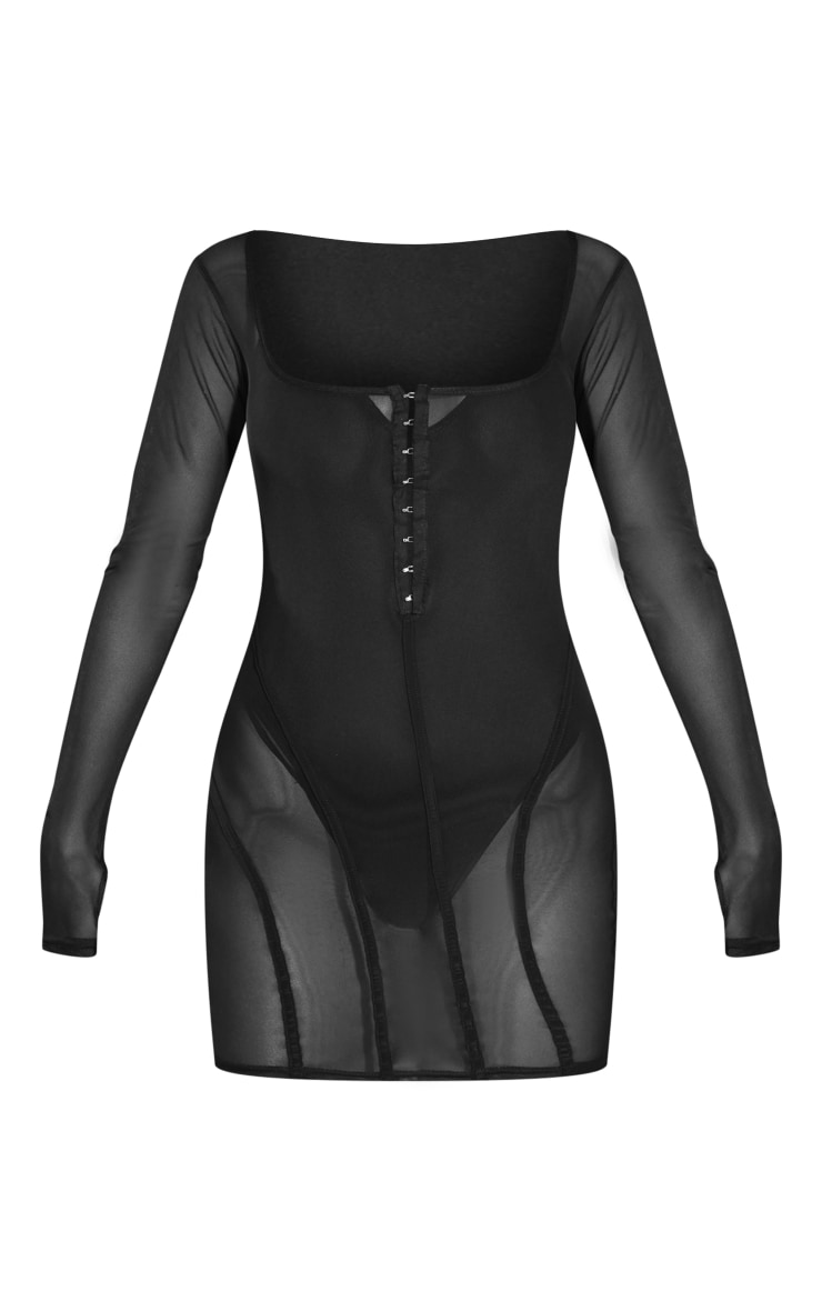 RENEW Mini robe noire en mesh superposé image 5