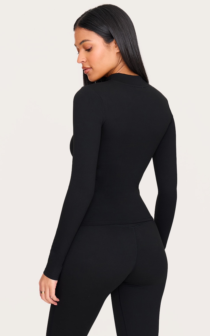 Tall Black Basic Sculpt Zip Jacket image 2