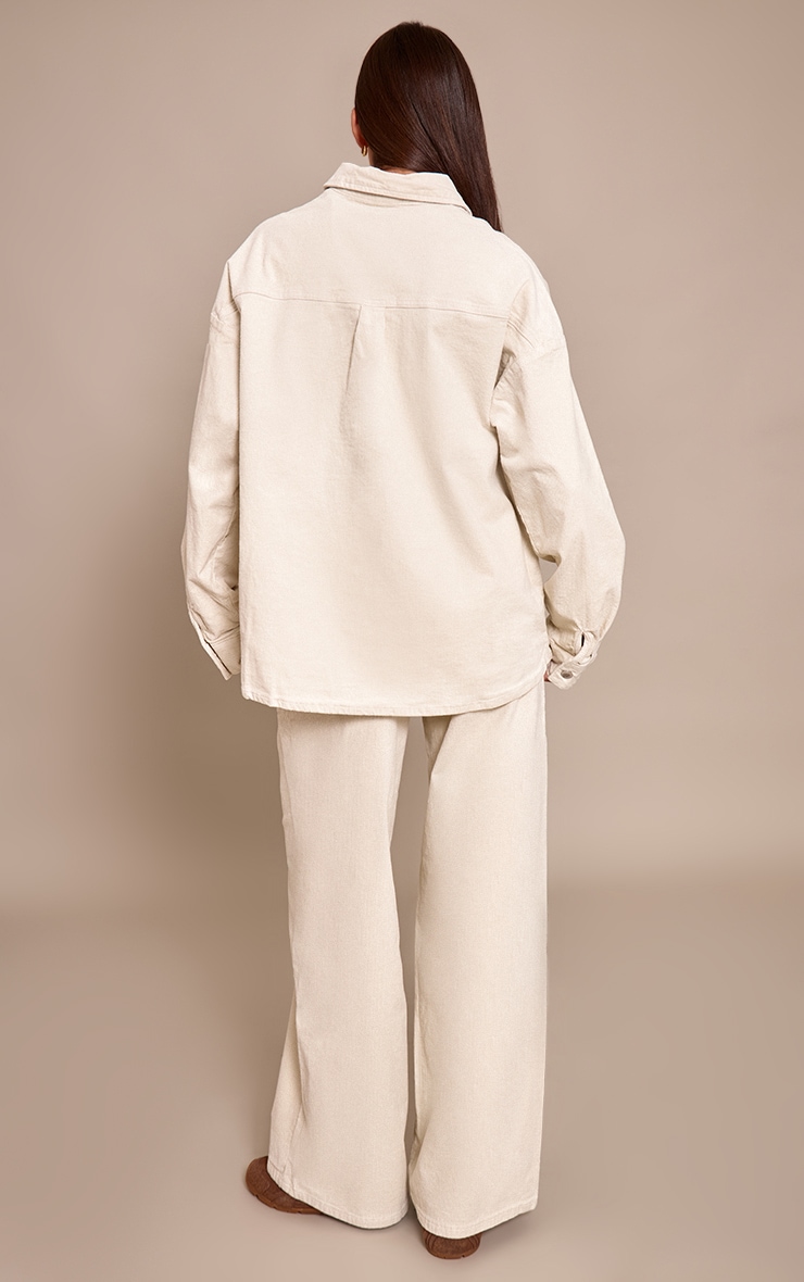 Ecru Cord Wide Leg Jeans image 3