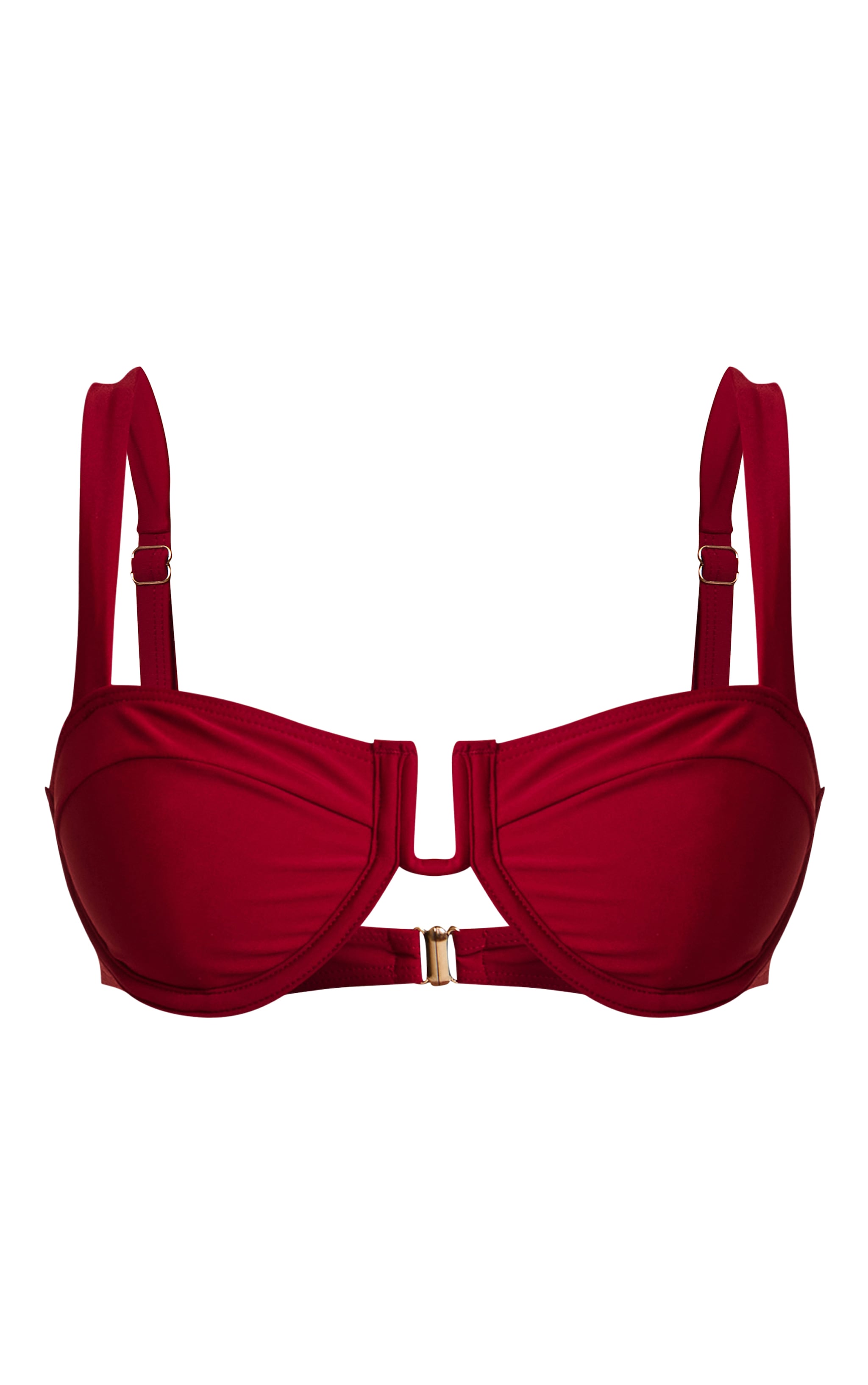Burgundy U Bar Underwired Bikini Top image 5