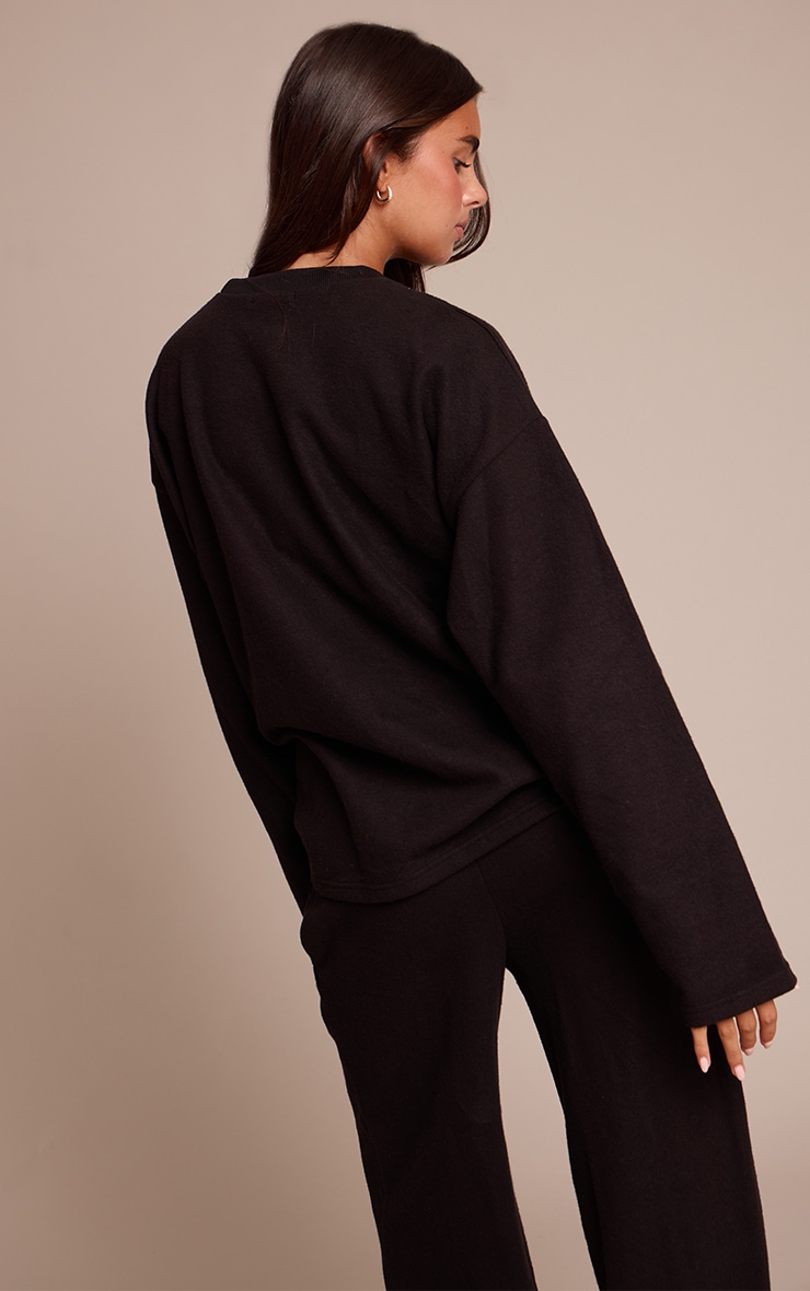 Black Super Soft Ruched Side Top image 2