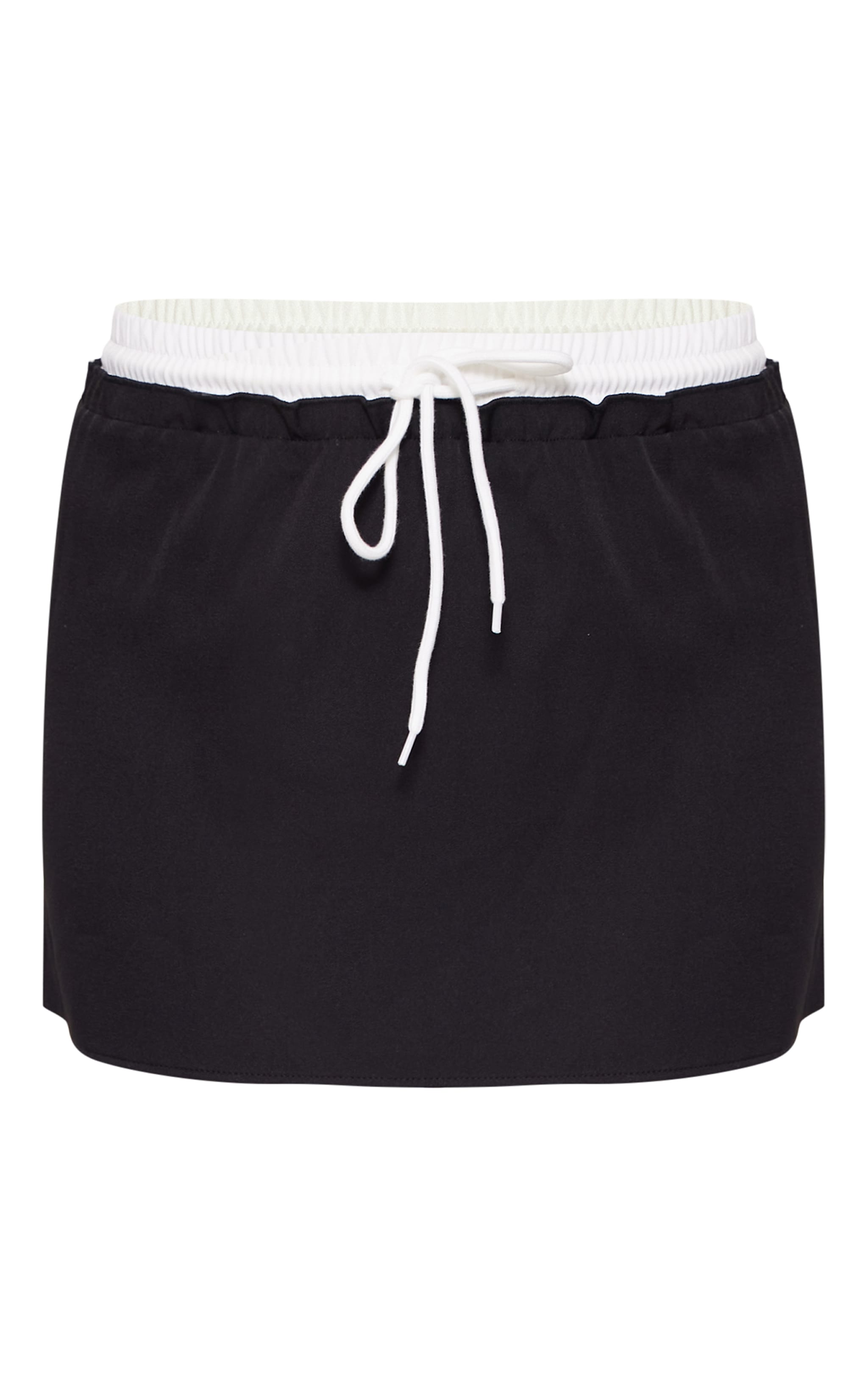 Mini-jupe tissée noir & blanc à double bande sur la taille image 6