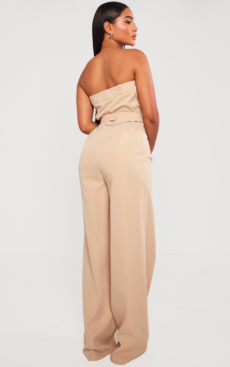 Stone Woven Belted Bandeau Wide Leg Jumpsuit image 2