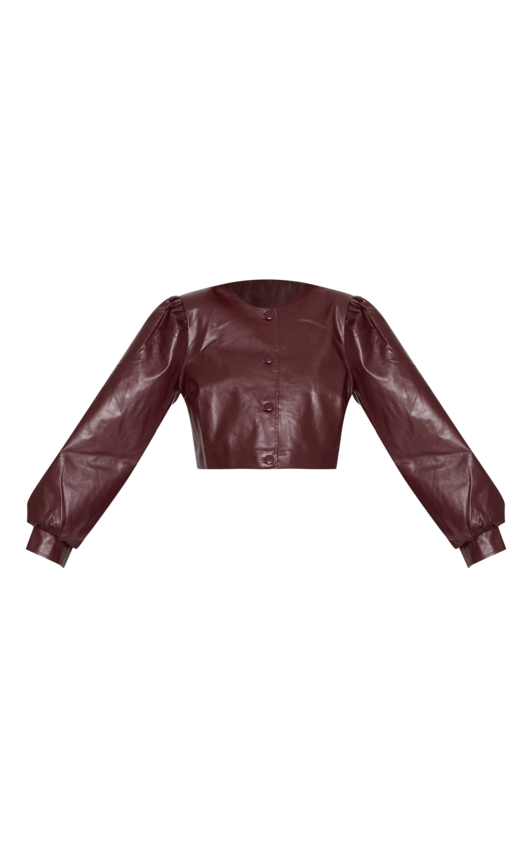 Veste Bourgogne PU Plis Manches Boutonnée image 5