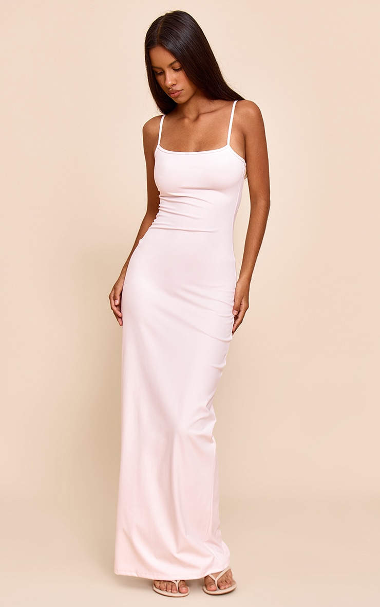 Petite Pink Snatched Sculpt Strappy Maxi Dress image 3