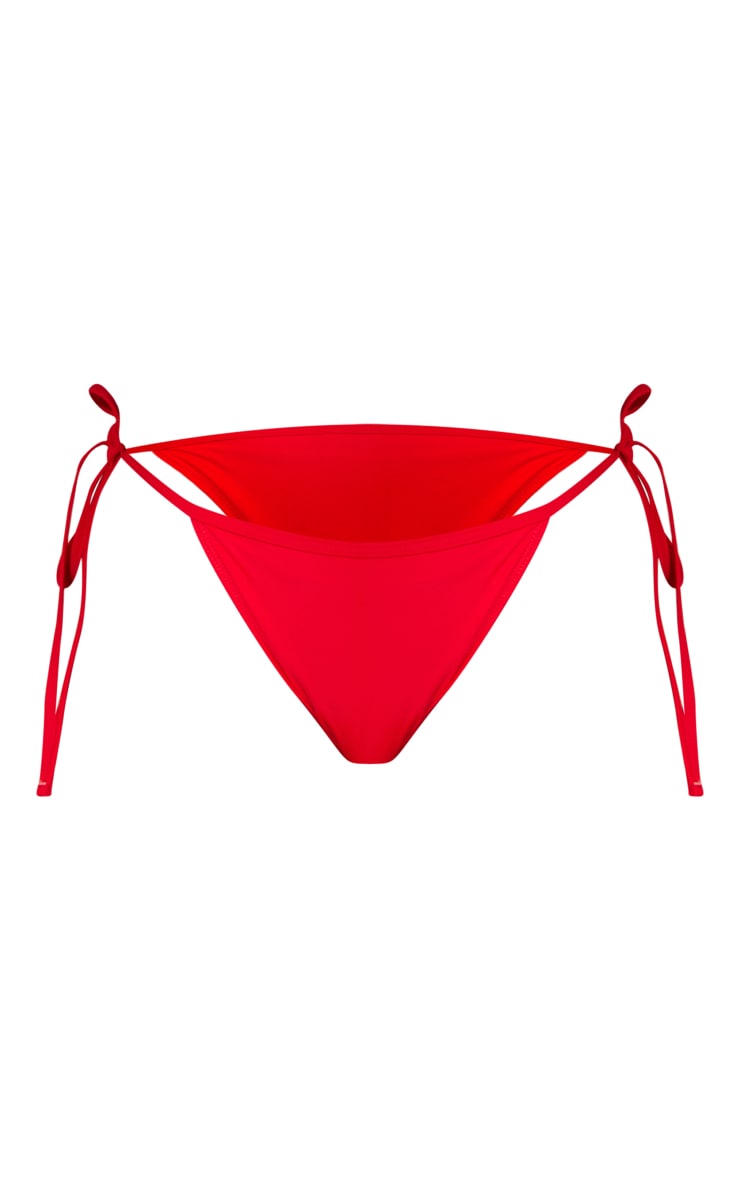 Bas de maillot de bain Mix & Match rouge froncé derrière à nouer sur les côtés image 5
