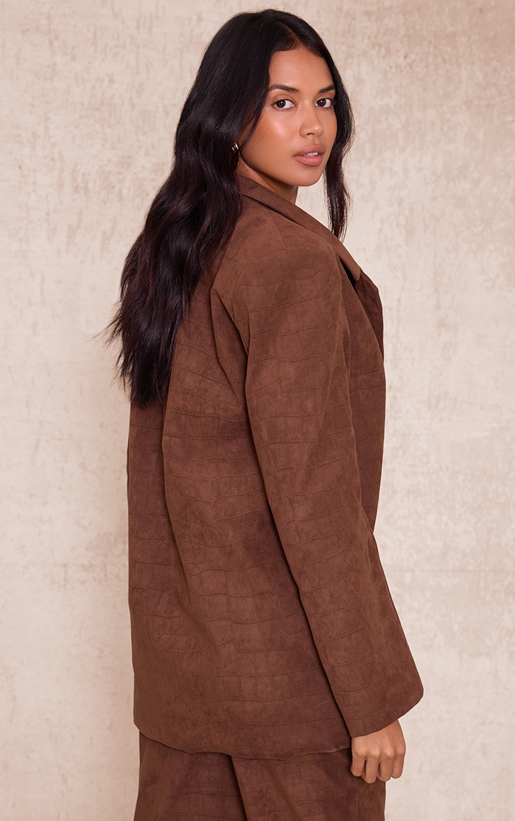Chocolate Croc Suede Blazer image 2