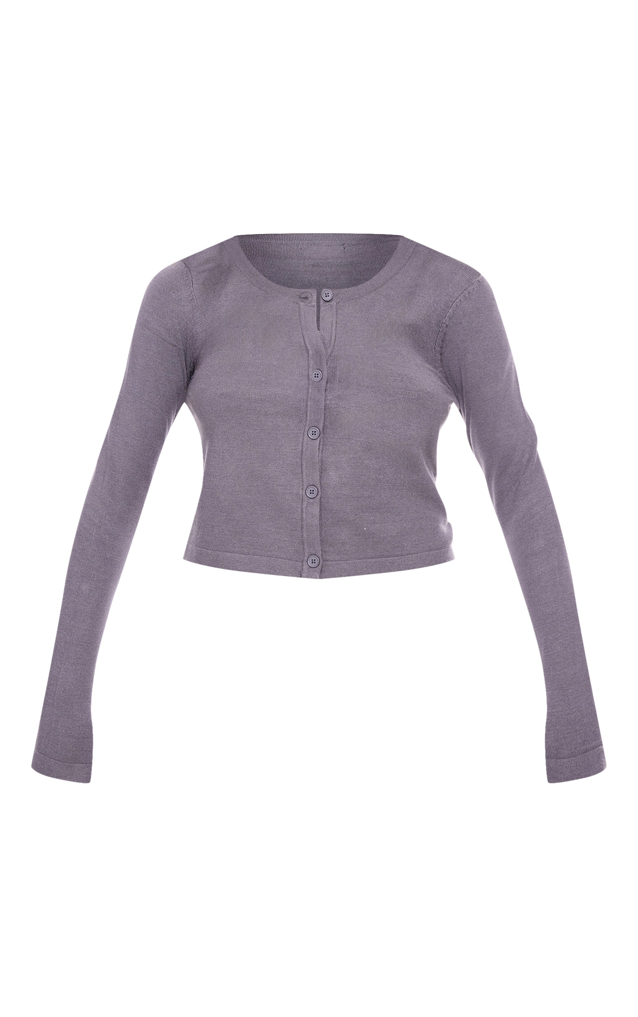 Ash Grey Fine Knit Button Up Cardigan image 5
