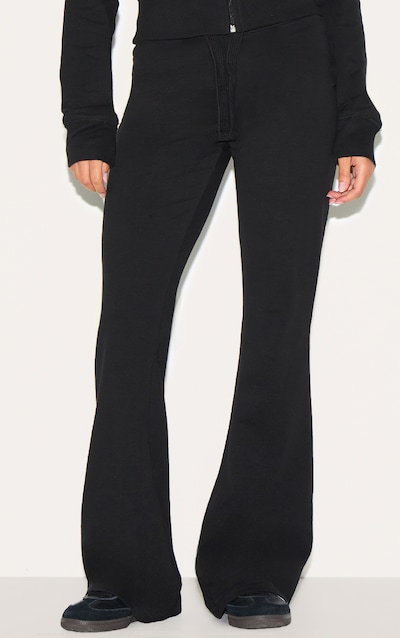 Petite Pantalon skinny flare noir à taille basse