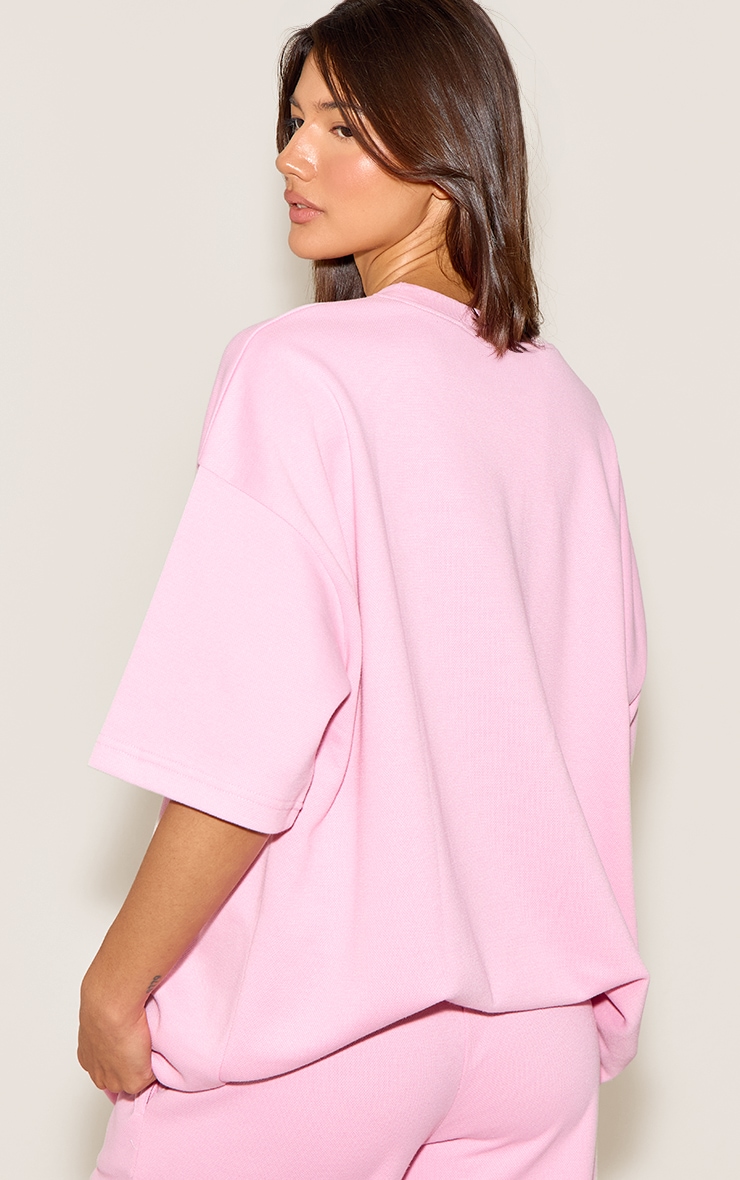 Candy Pink Jersey Oversized T-shirt image 2