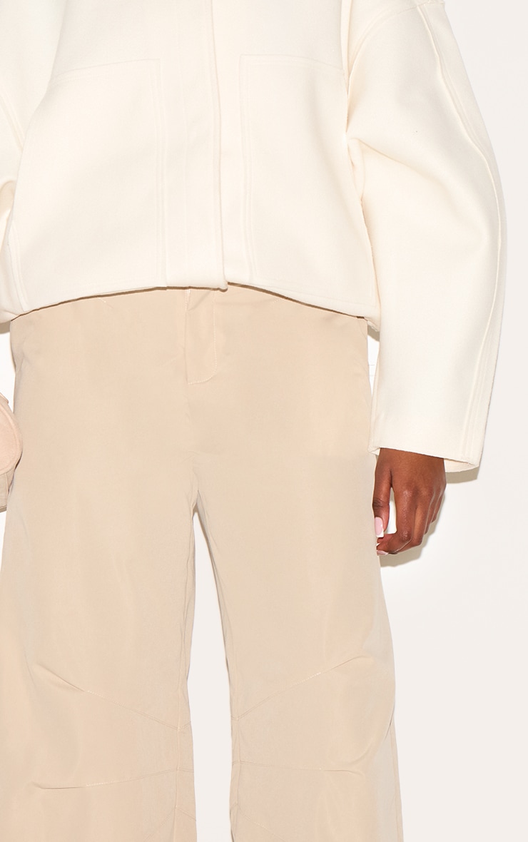Stone Woven Tailored Barrel Leg Pants image 4
