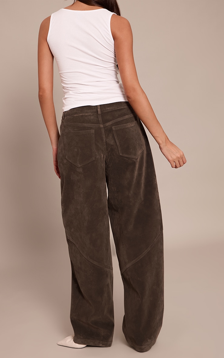 Dark Khaki Faux Suede Cargo Pants image 3