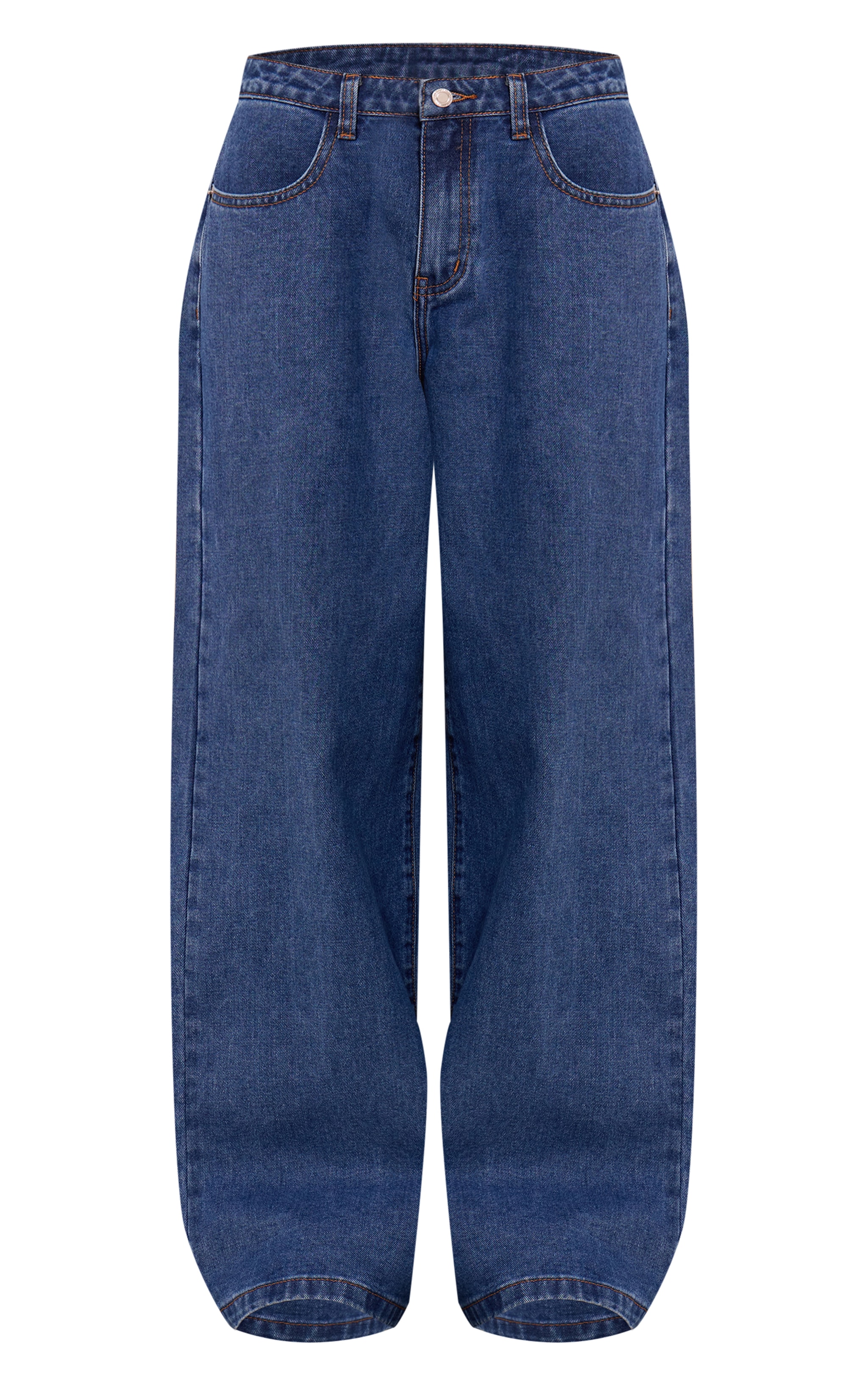 Dark Blue Mid Rise Wide Leg Jeans image 5